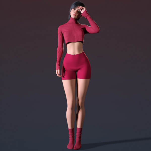 Short Sweater Sports Shorts and Socks
