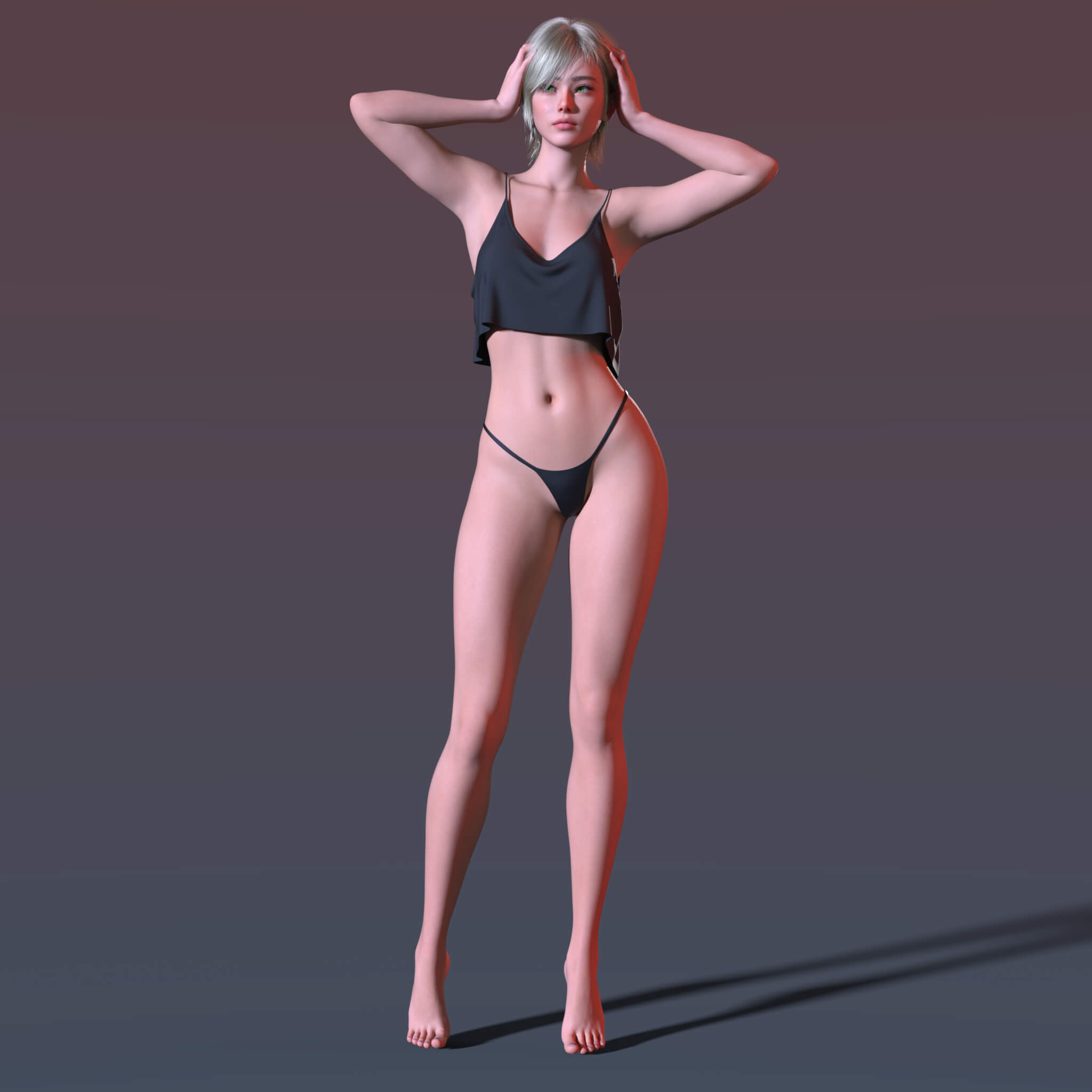 Top Wide and Panties Straps 2v G9 3D Render, Digital Artwork by Elena_Shvets