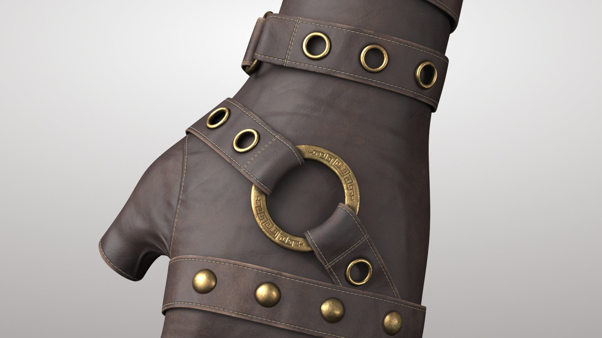 Gloves Leather 01V 3D Model