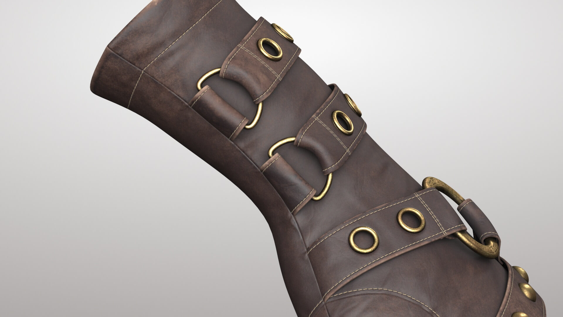 Gloves Leather 01V 3D Model