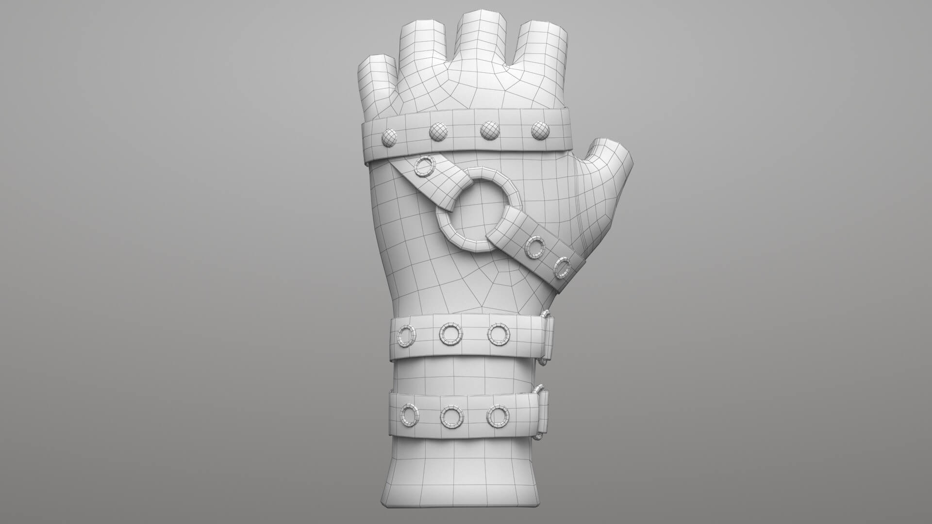 Gloves Leather 01V 3D Model
