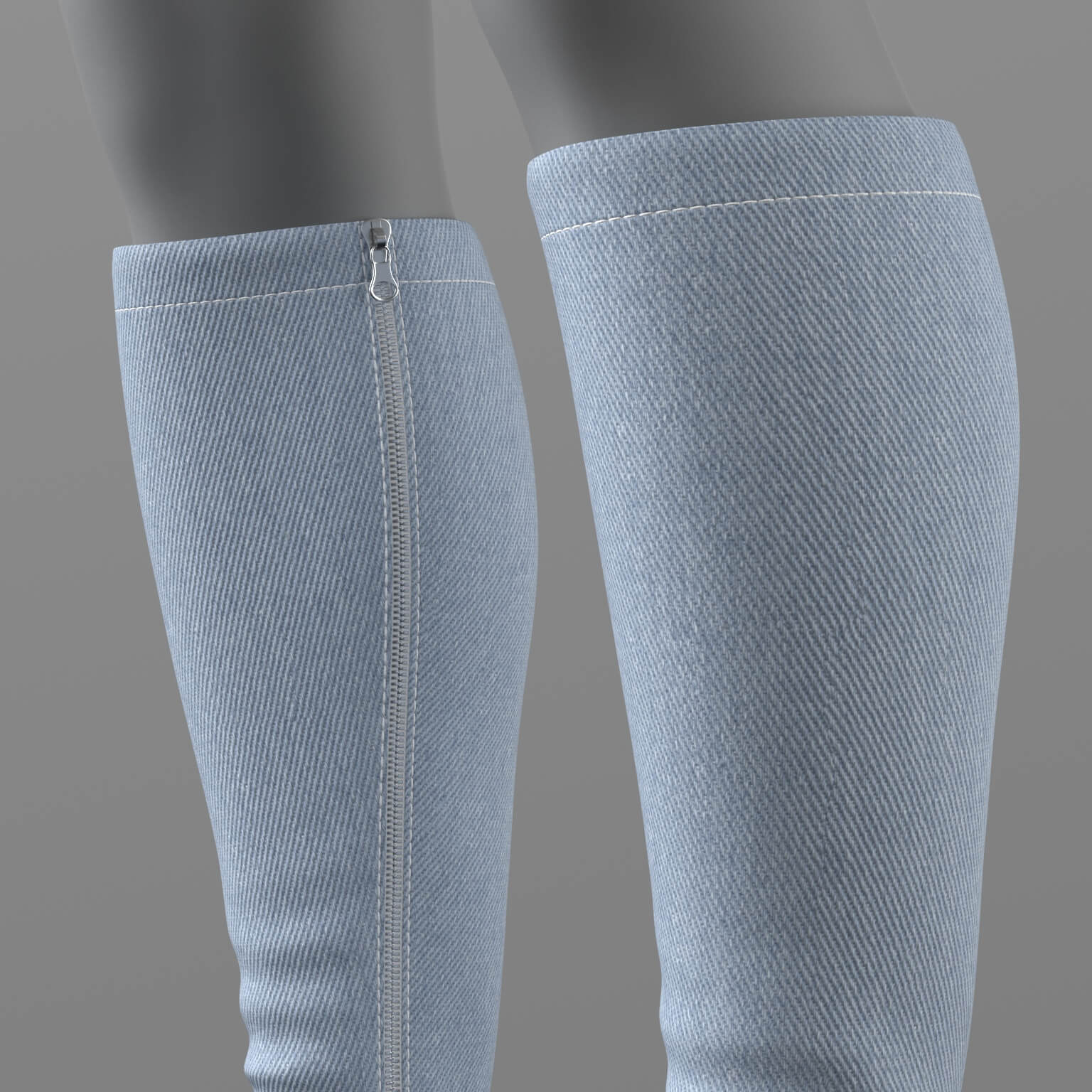 High-Heeled Denim Boots G8 Daz Content