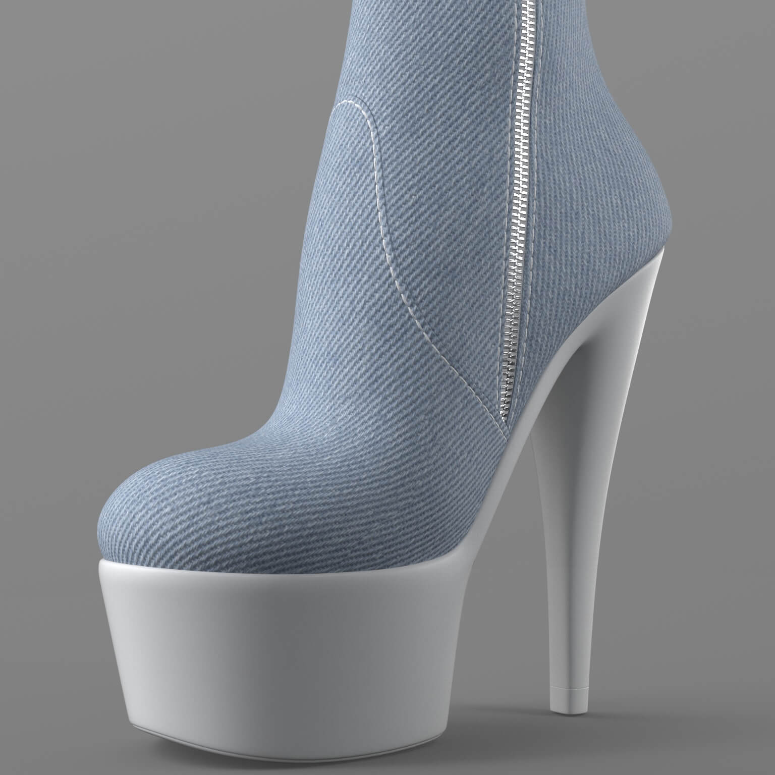 High-Heeled Denim Boots G8 Daz Content