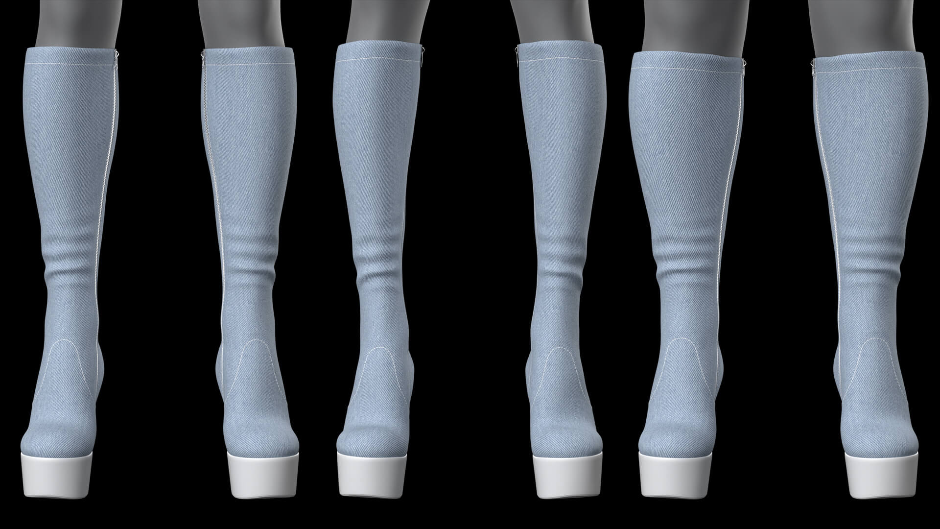 High-Heeled Denim Boots G8 Daz Content