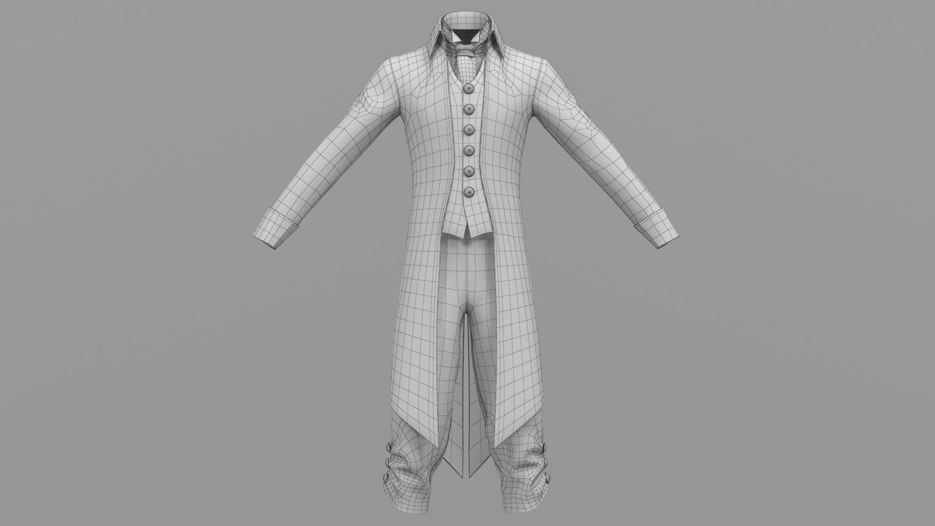 Historic Costume 2v 3D Model
