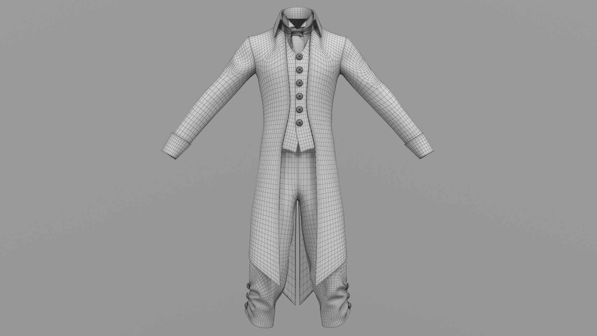 Historic Costume 2v 3D Model