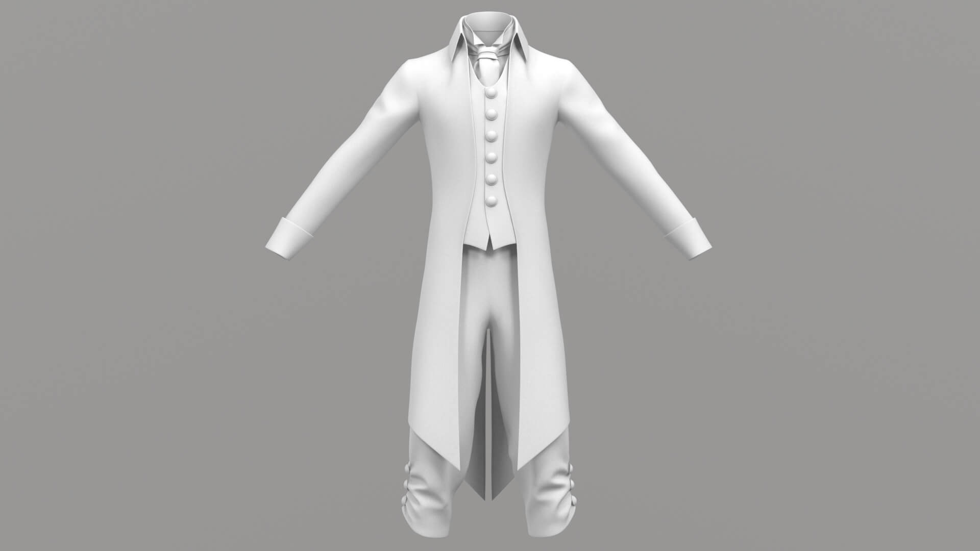 Historic Costume 2v 3D Model