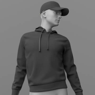 Hoody 02v and Baseball Cap G8 Male