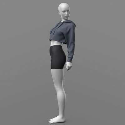 Hoody 03v and Sports Shorts G8 Female