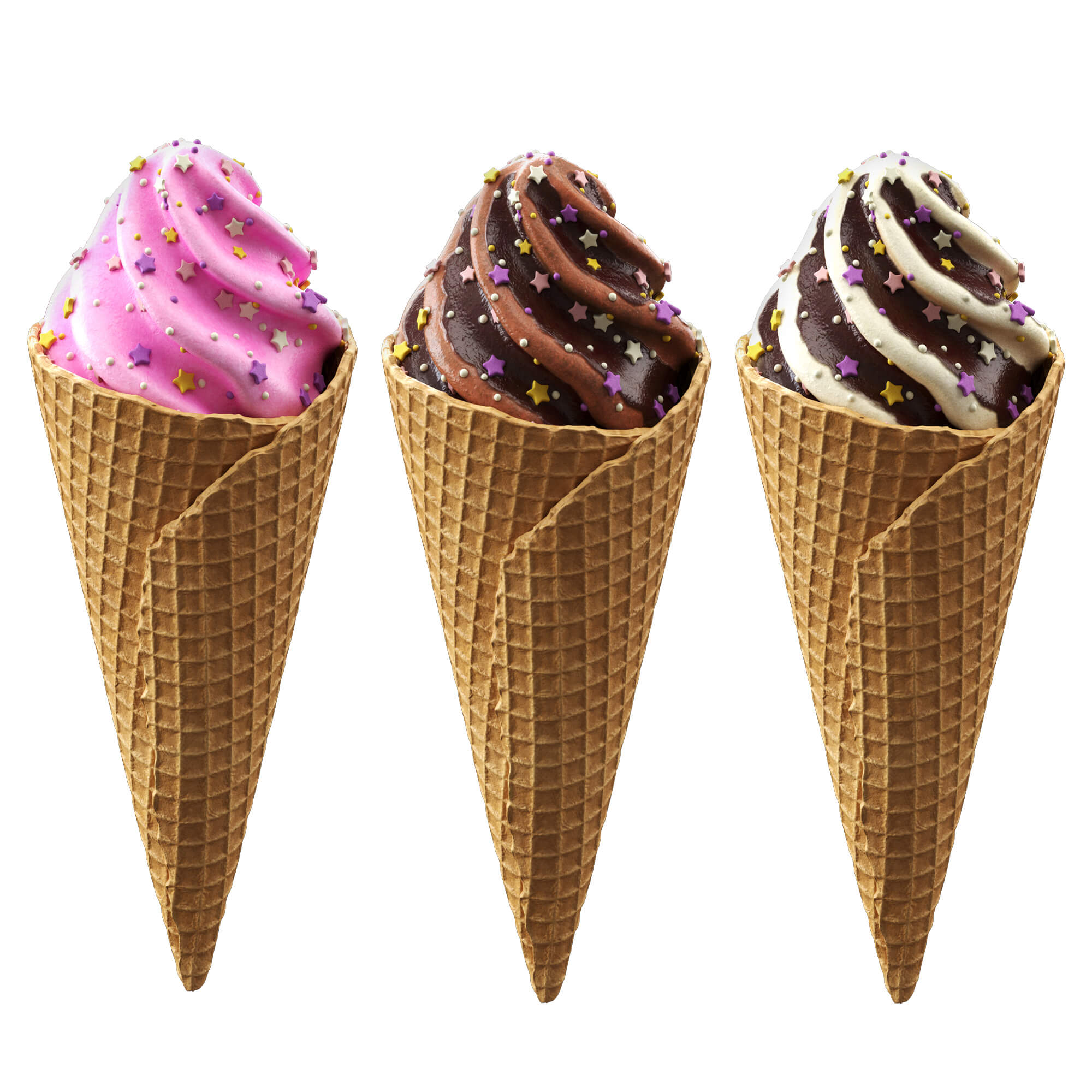 Ice Cream Cones 3v Props Daz Content
