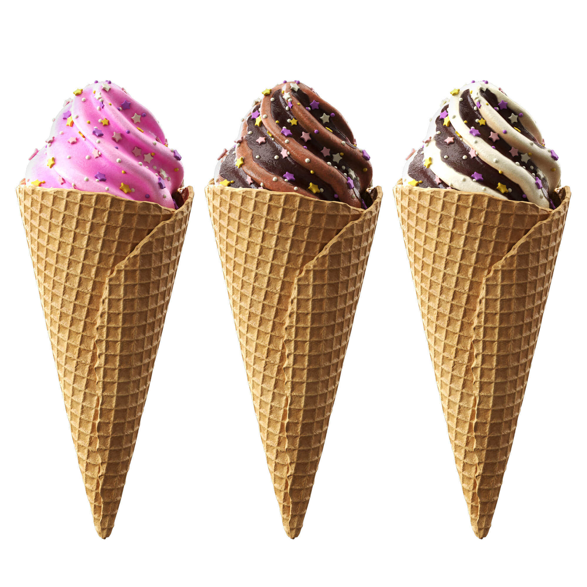 Ice Cream Cones 3v Props Daz Content