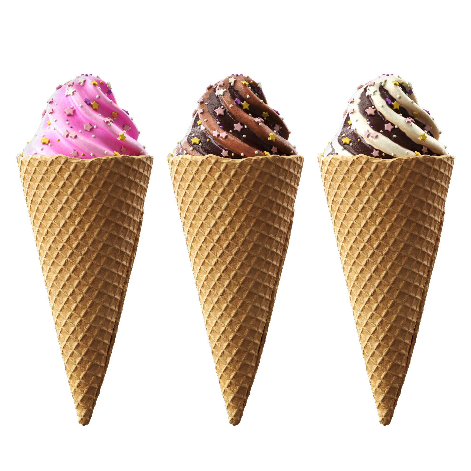 Ice Cream Cones 3v Props Daz Content