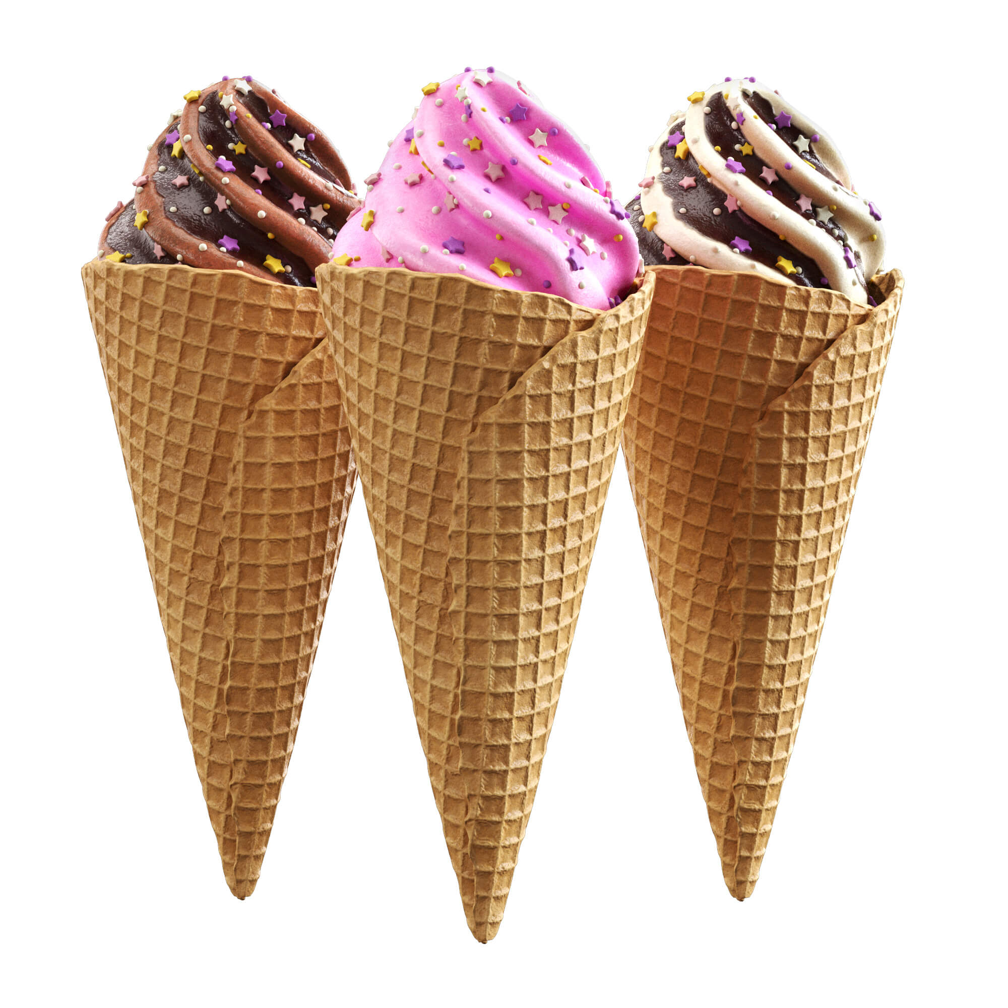 Ice Cream Cones 3v Props Daz Content