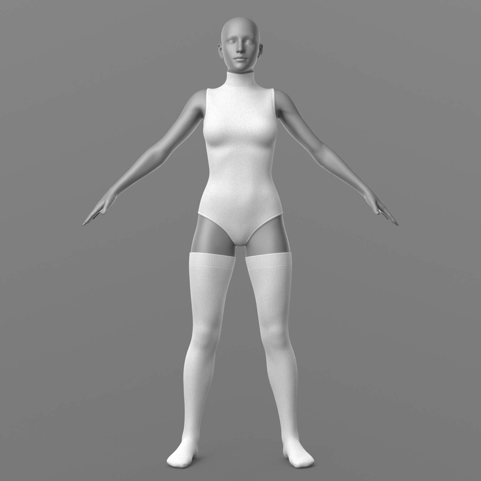 Knitted Bodysuit and Stockings G8 Female Daz Content