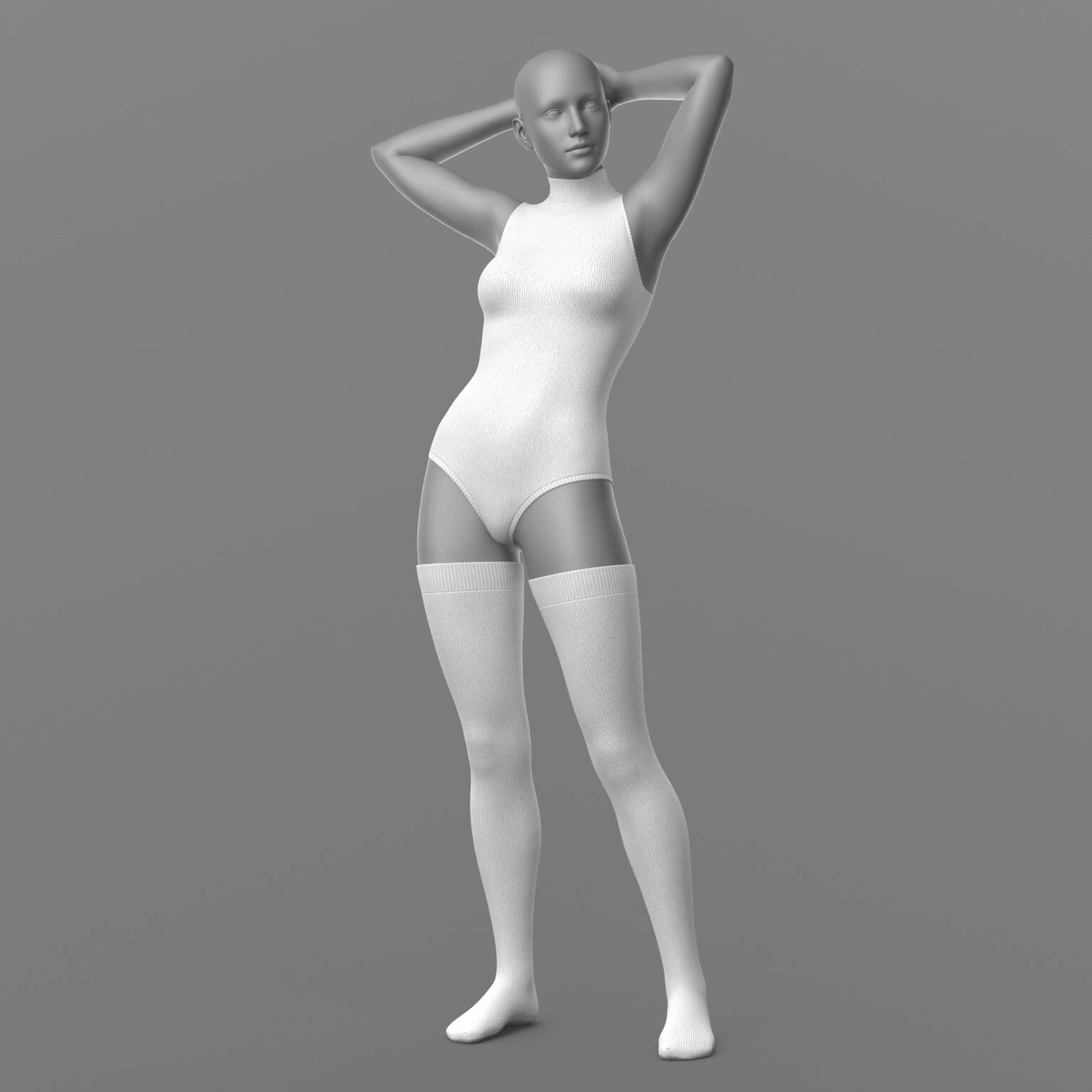 Knitted Bodysuit and Stockings G8 Female Daz Content