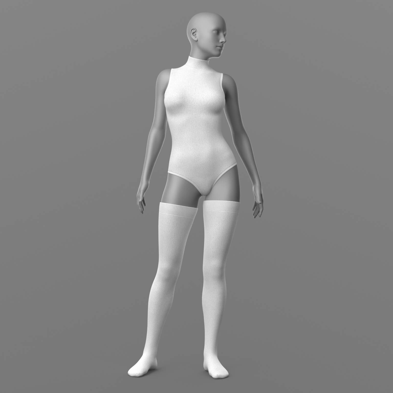 Knitted Bodysuit and Stockings G8 Female Daz Content