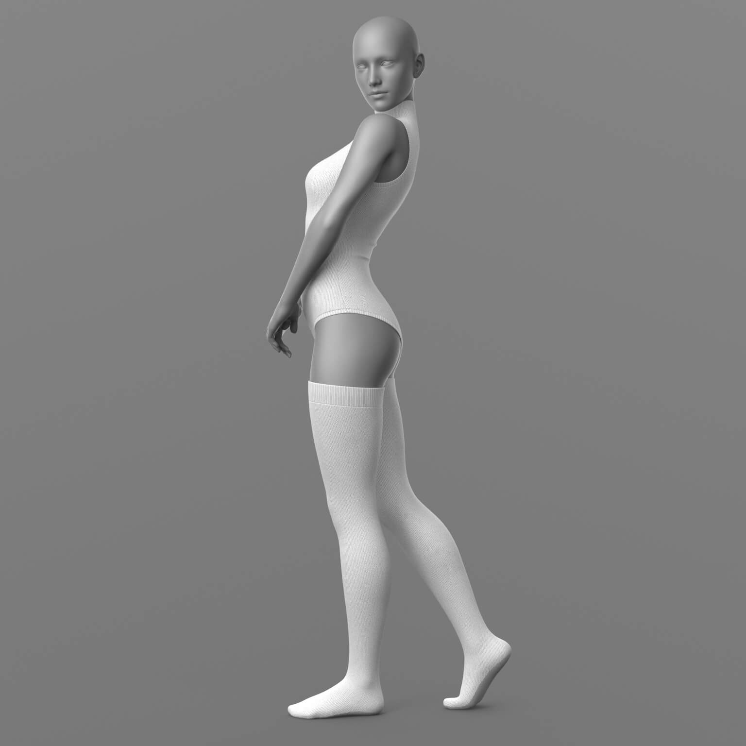 Knitted Bodysuit and Stockings G8 Female Daz Content