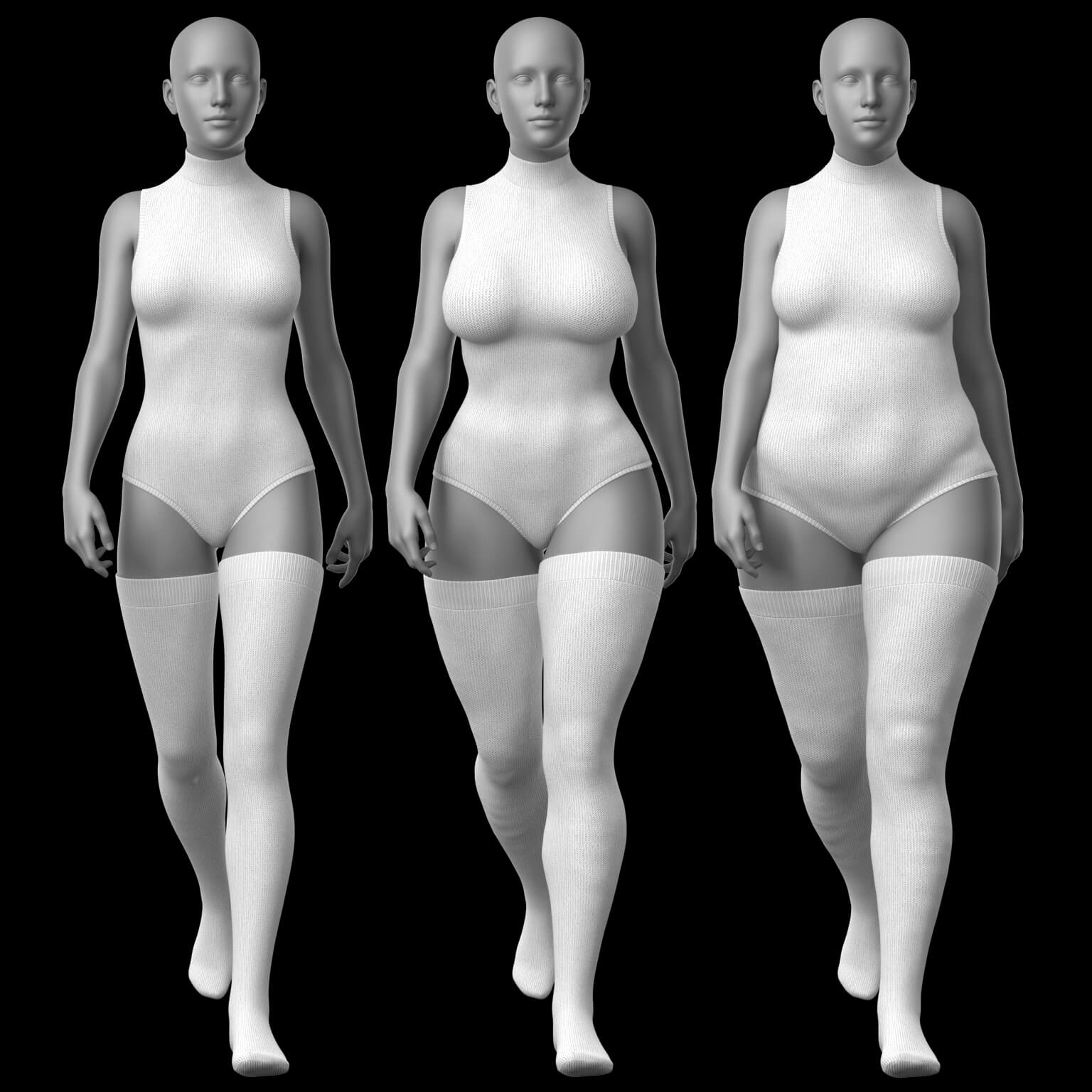 Knitted Bodysuit and Stockings G8 Female Daz Content