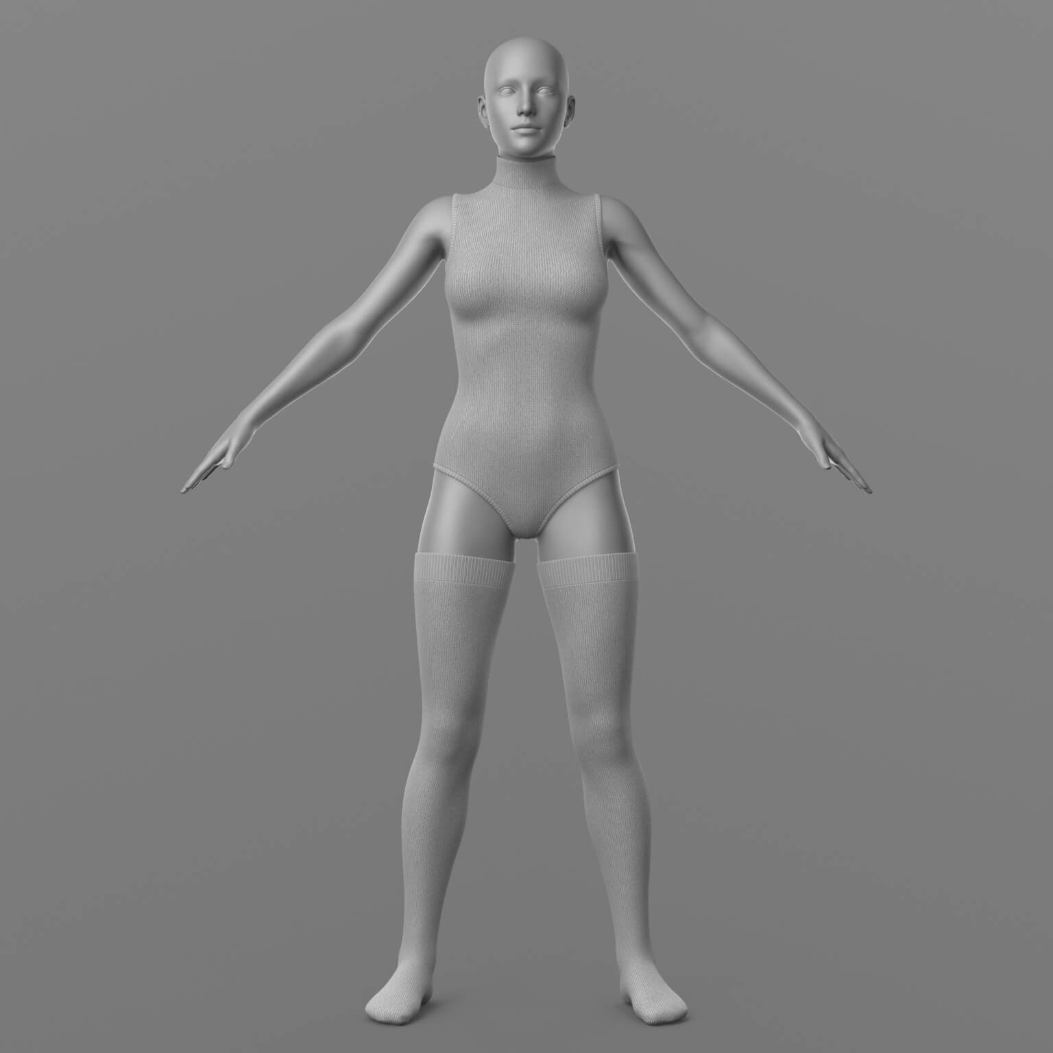 Knitted Bodysuit and Stockings G8 Female Daz Content