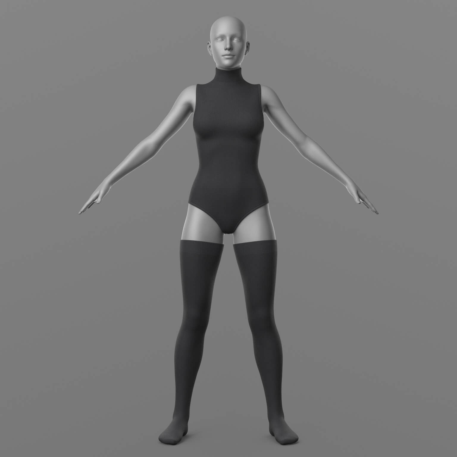 Knitted Bodysuit and Stockings G8 Female Daz Content