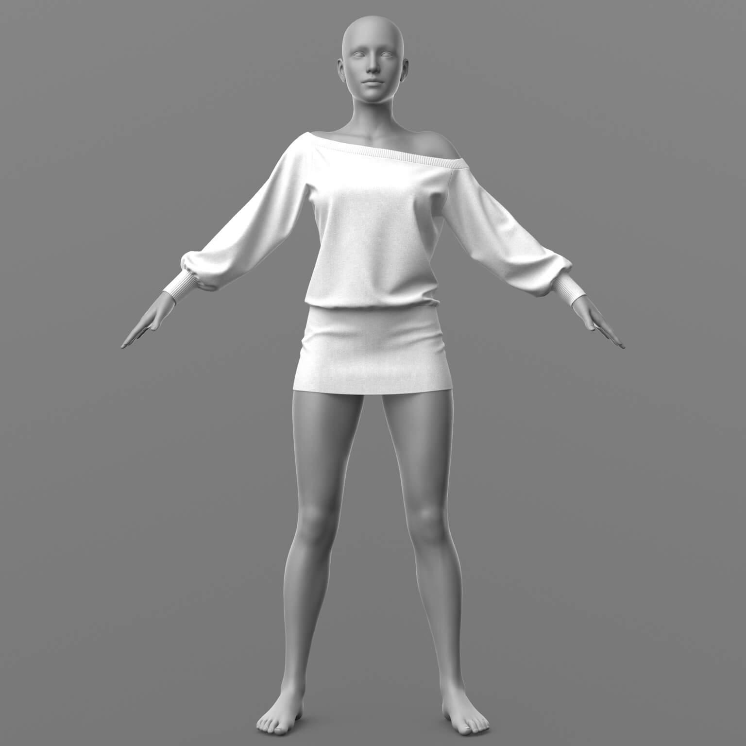 Knitted Dress 2v G8 Female Daz Content
