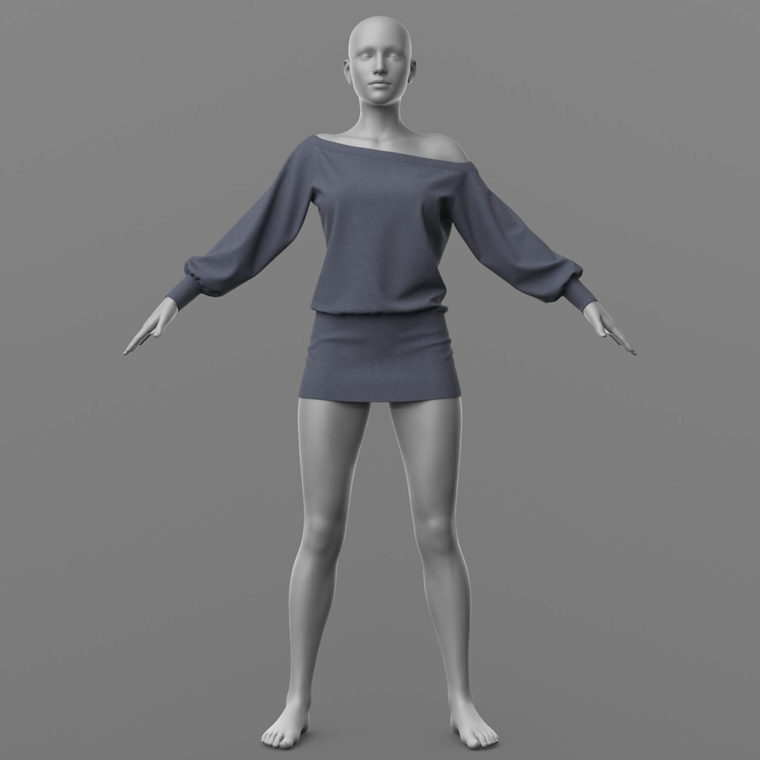 Knitted Dress 2v G8 Female Daz Content