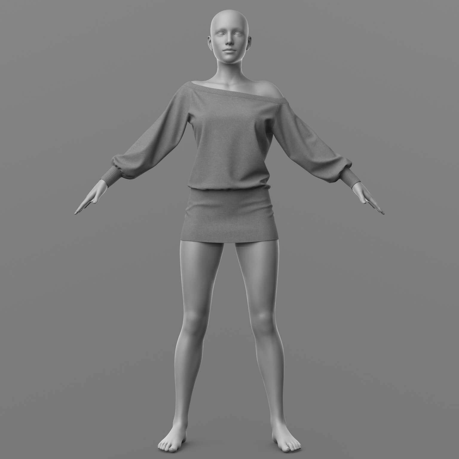 Knitted Dress 2v G8 Female Daz Content