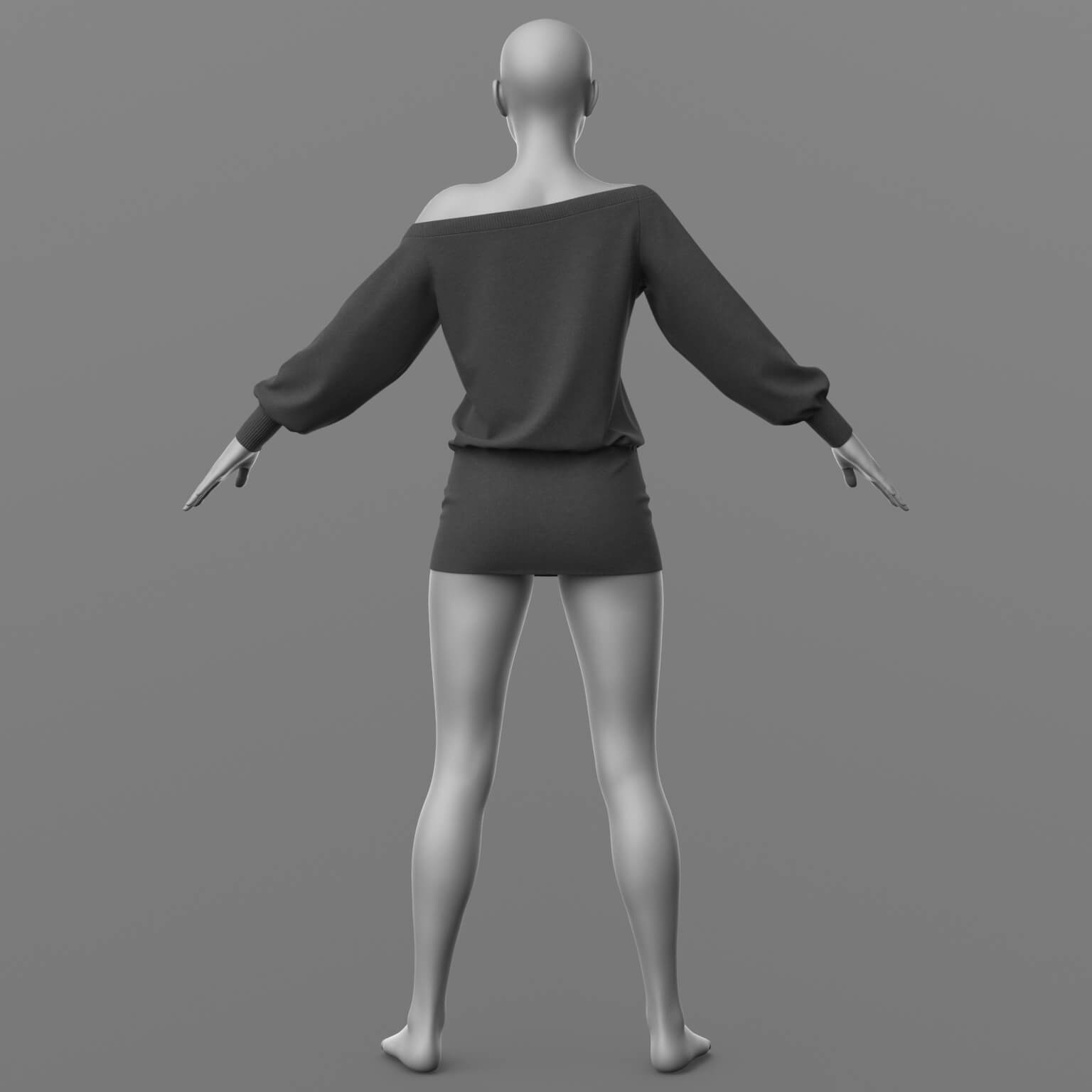 Knitted Dress 2v Knee Socks and Shoes 1v G8 Female Daz Content