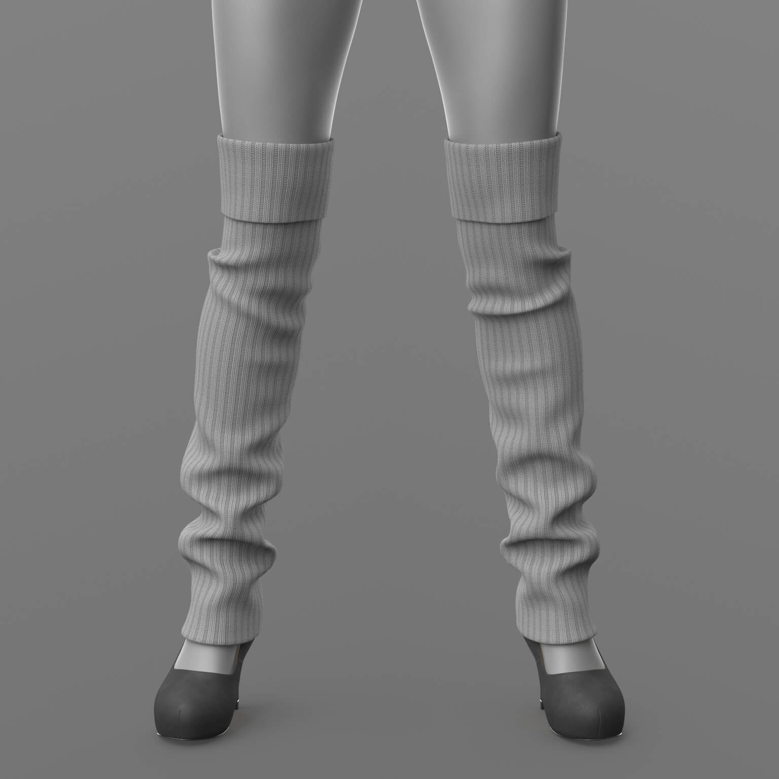 Knitted Dress 2v Knee Socks and Shoes 1v G8 Female Daz Content