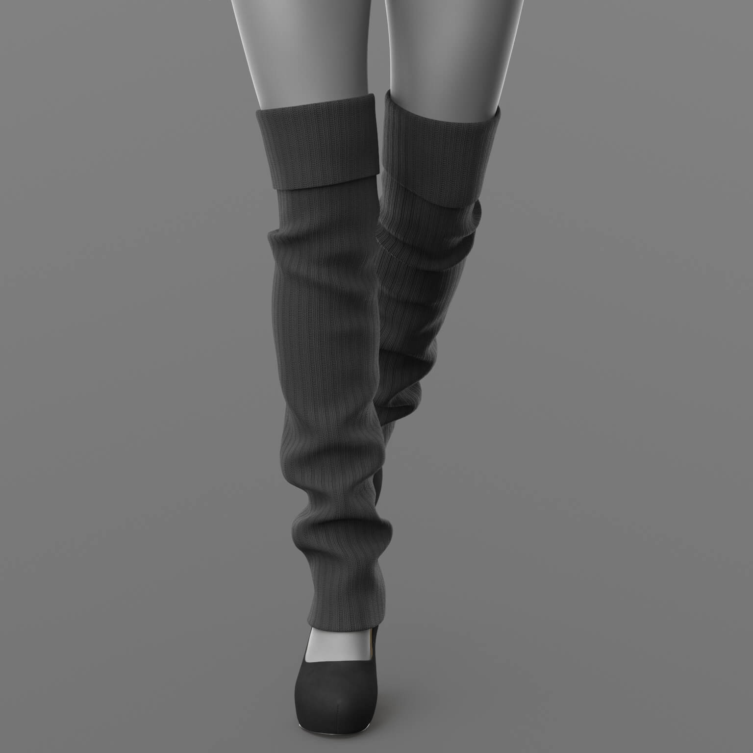 Knitted Dress 2v Knee Socks and Shoes 1v G8 Female Daz Content
