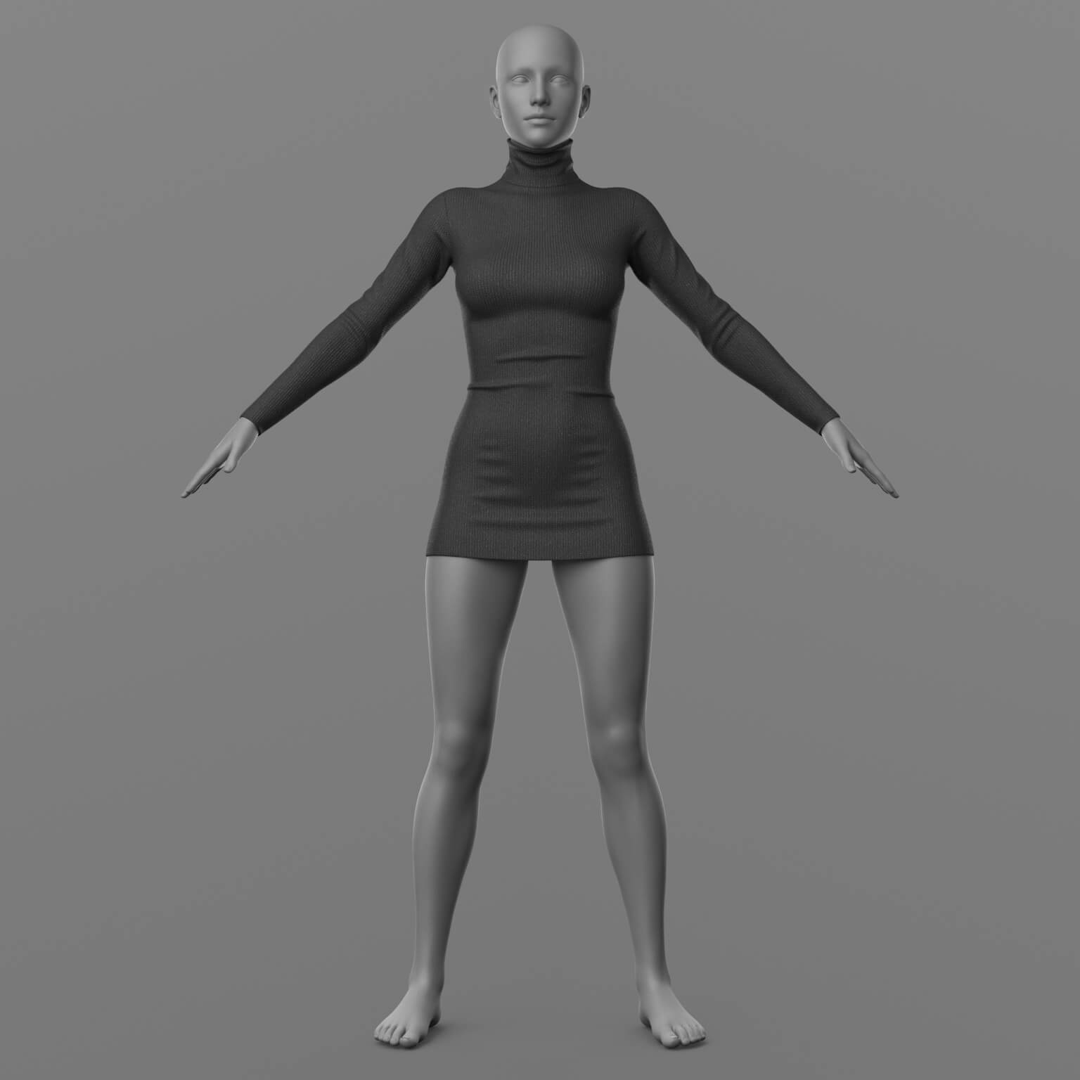 Knitted Dress and High Boots 4v G8F Daz Content