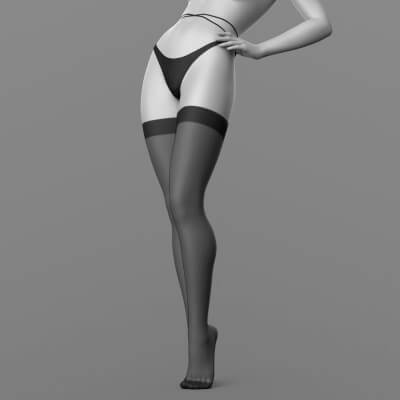 Lace Panties and Nylon Stockings G8 Female