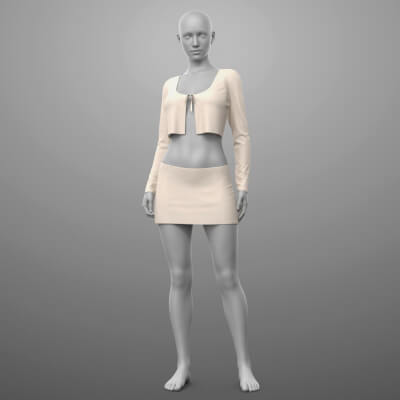 Lace Top and Skirt G8 Female