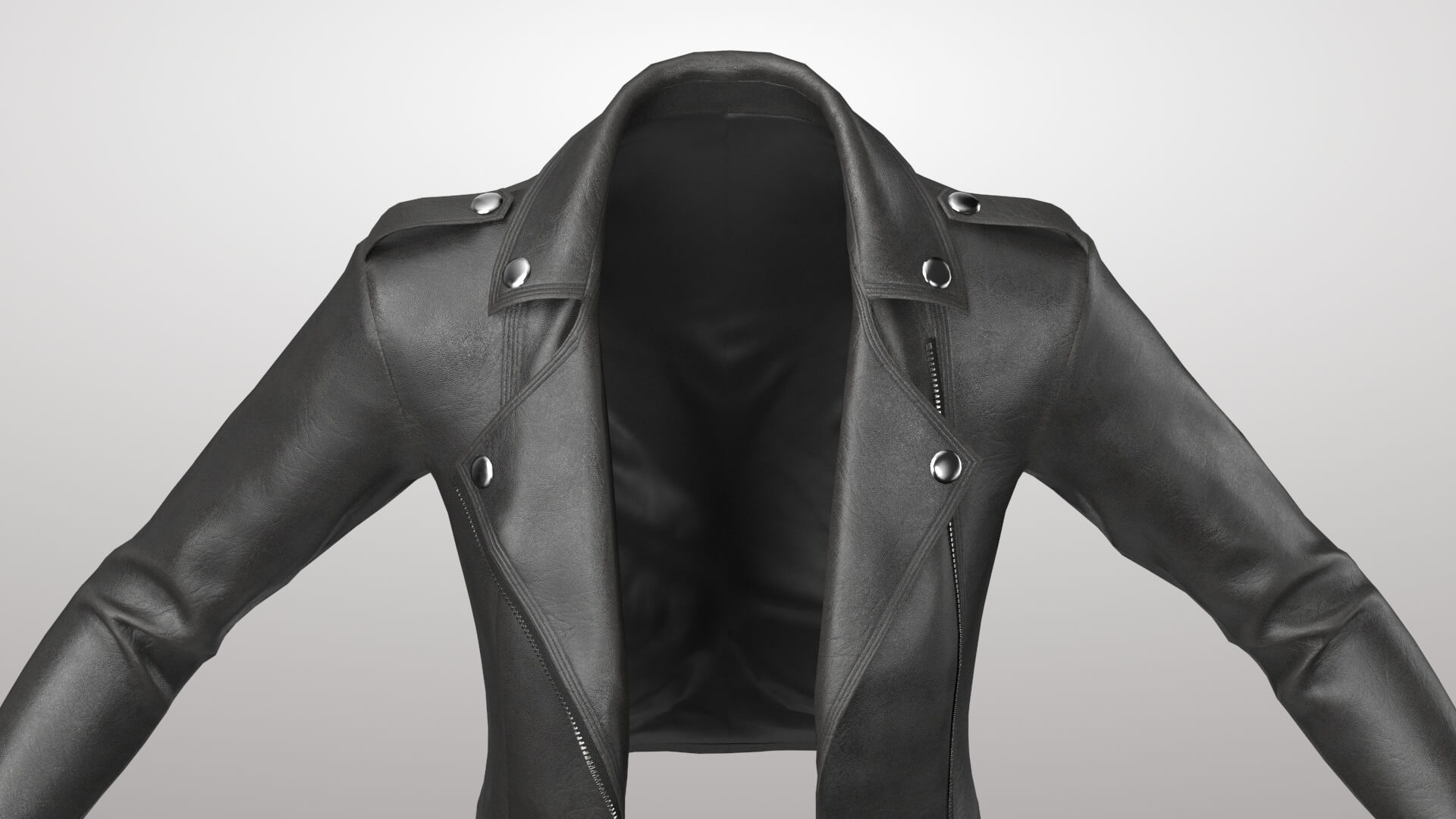 Leather Jacket Female 1v 3D Model