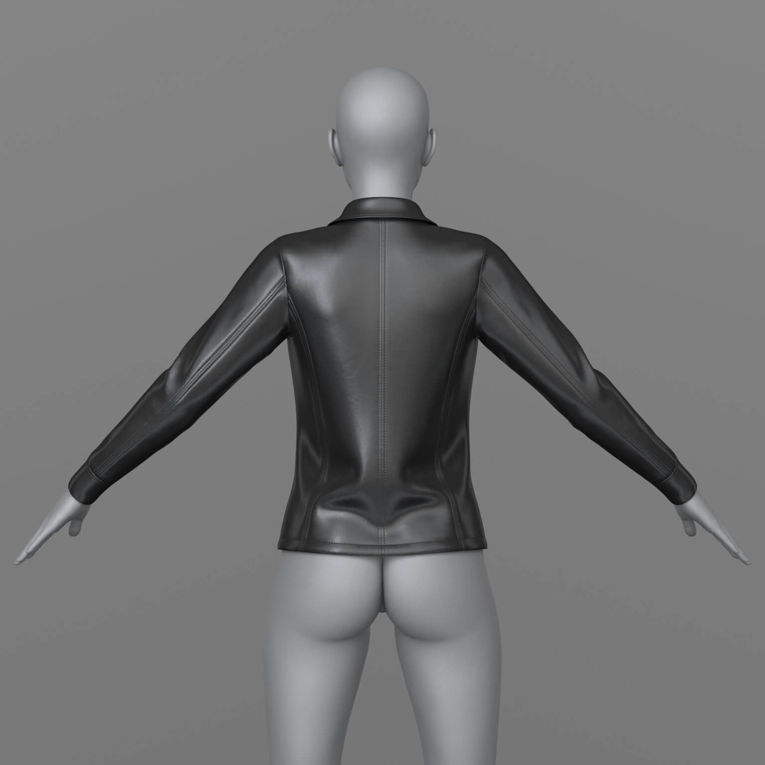 Leather Jacket Unbuttoned 3D Model 3D Model