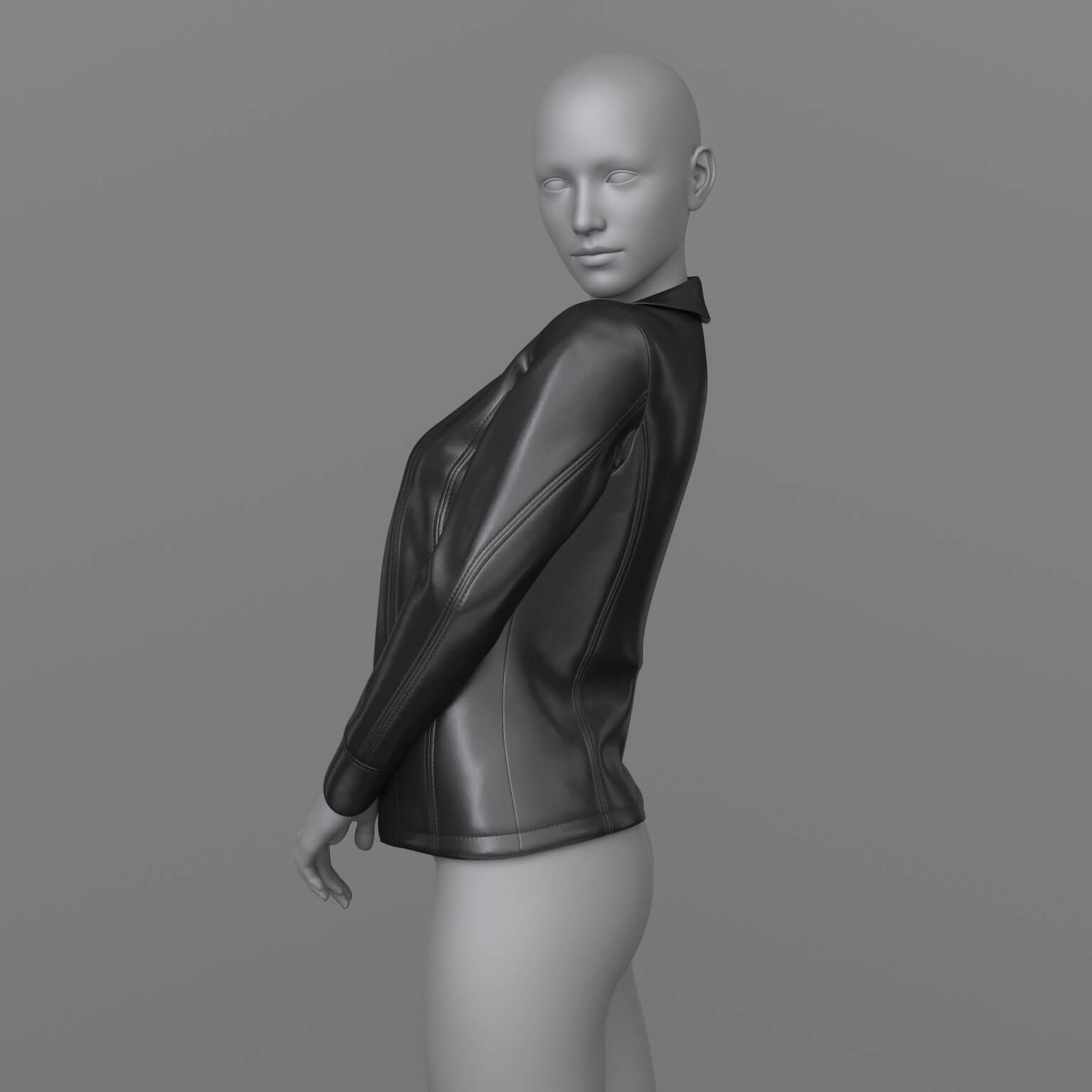 Leather Jacket Unbuttoned 3D Model 3D Model