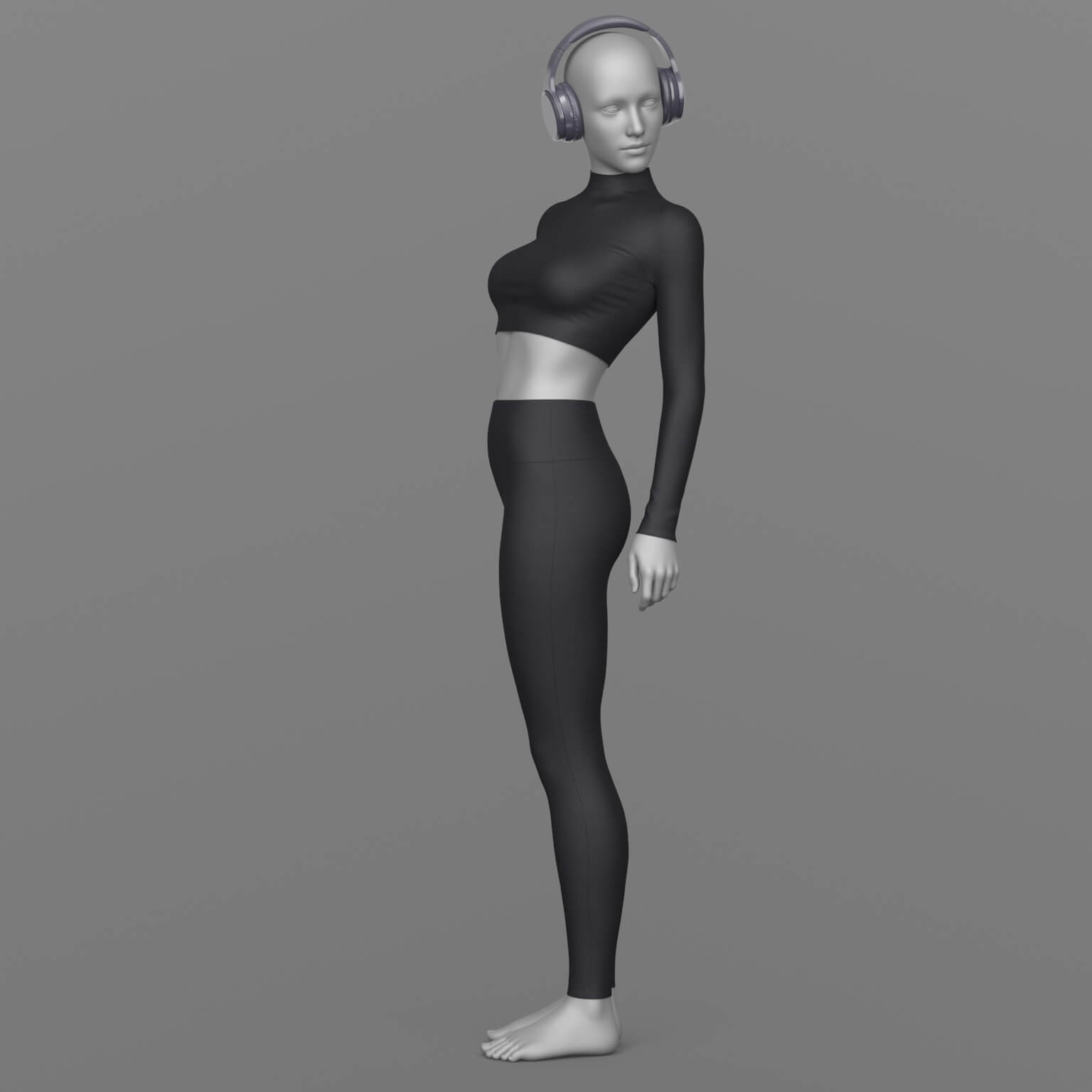 Leggings Long Sleeve Top Headphones G8 Female Daz Content