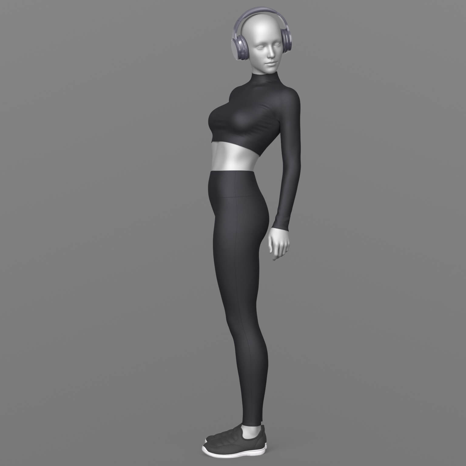 Leggings Long Sleeve Top Sneakers 2v Headphones G8 Female Daz Content
