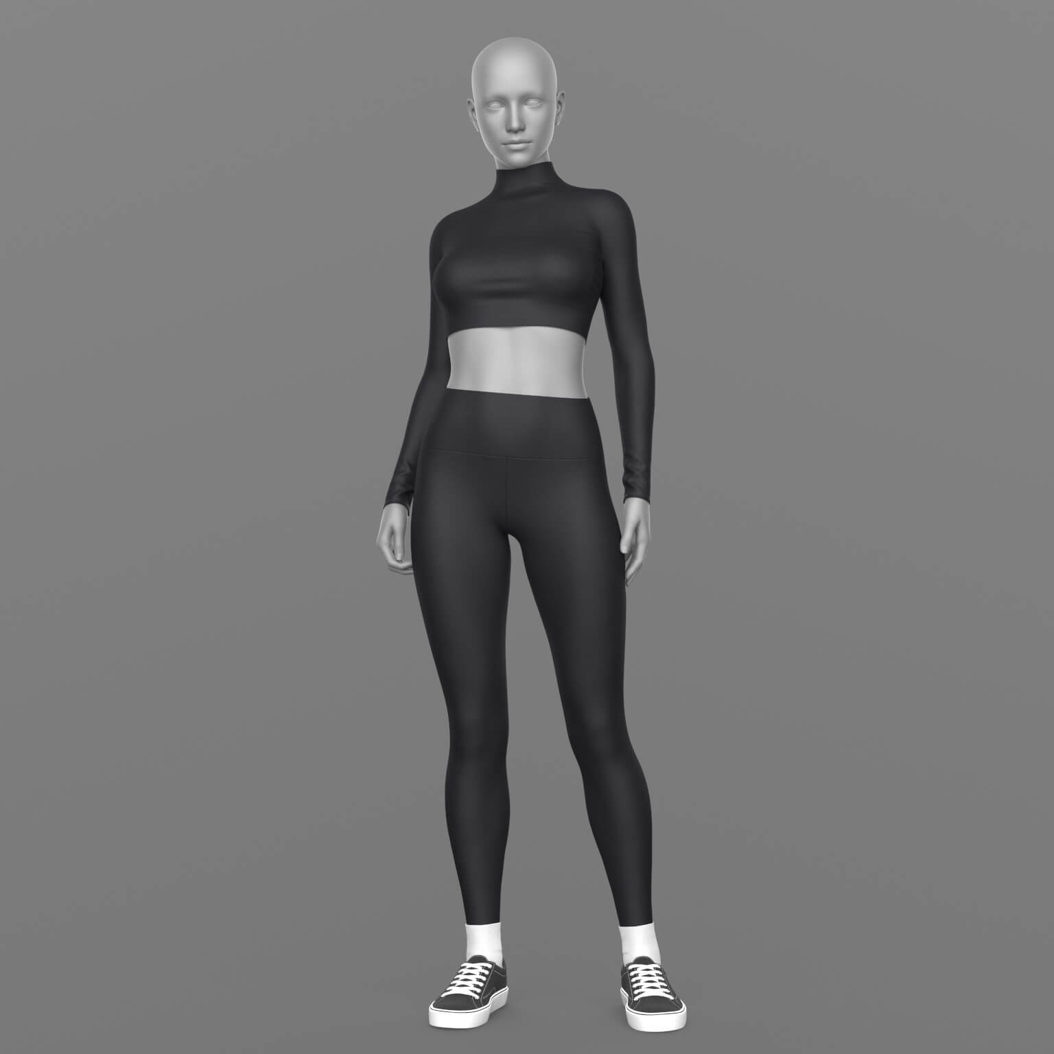 Leggings Long Sleeve Top Sneakers Socks 2v G8 Female Daz Content