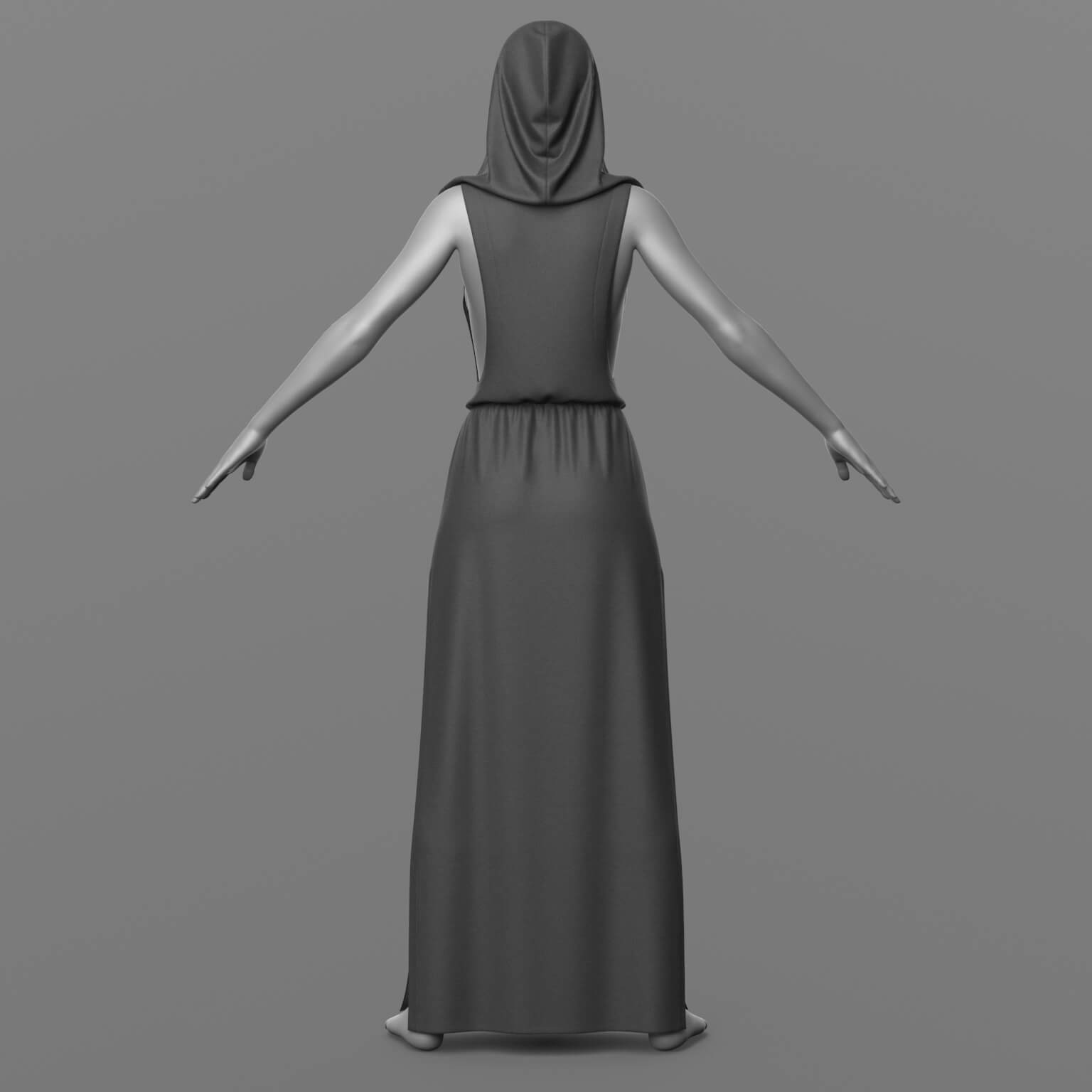 Long Hooded Dress G8 Female Daz Content