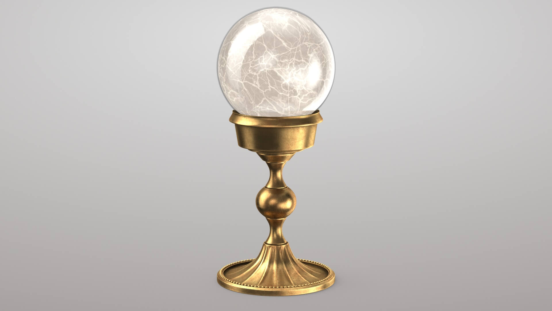 Magic Ball with Gold Base 3D Model