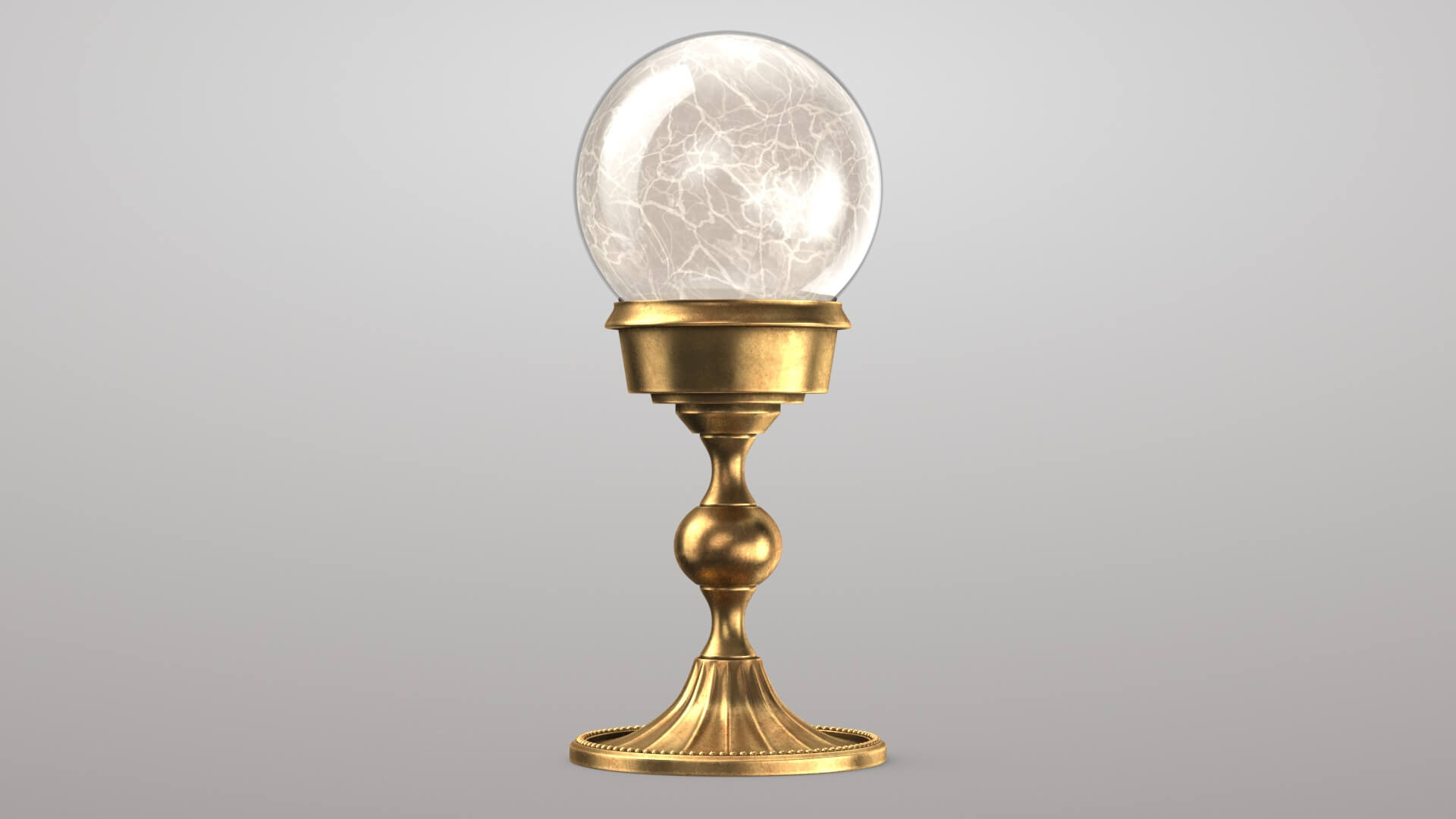 Magic Ball with Gold Base 3D Model