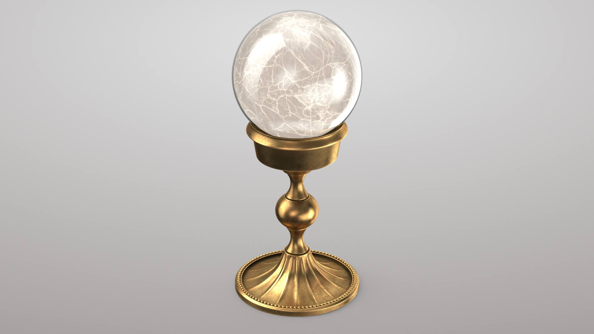Magic Ball with Gold Base 3D Model