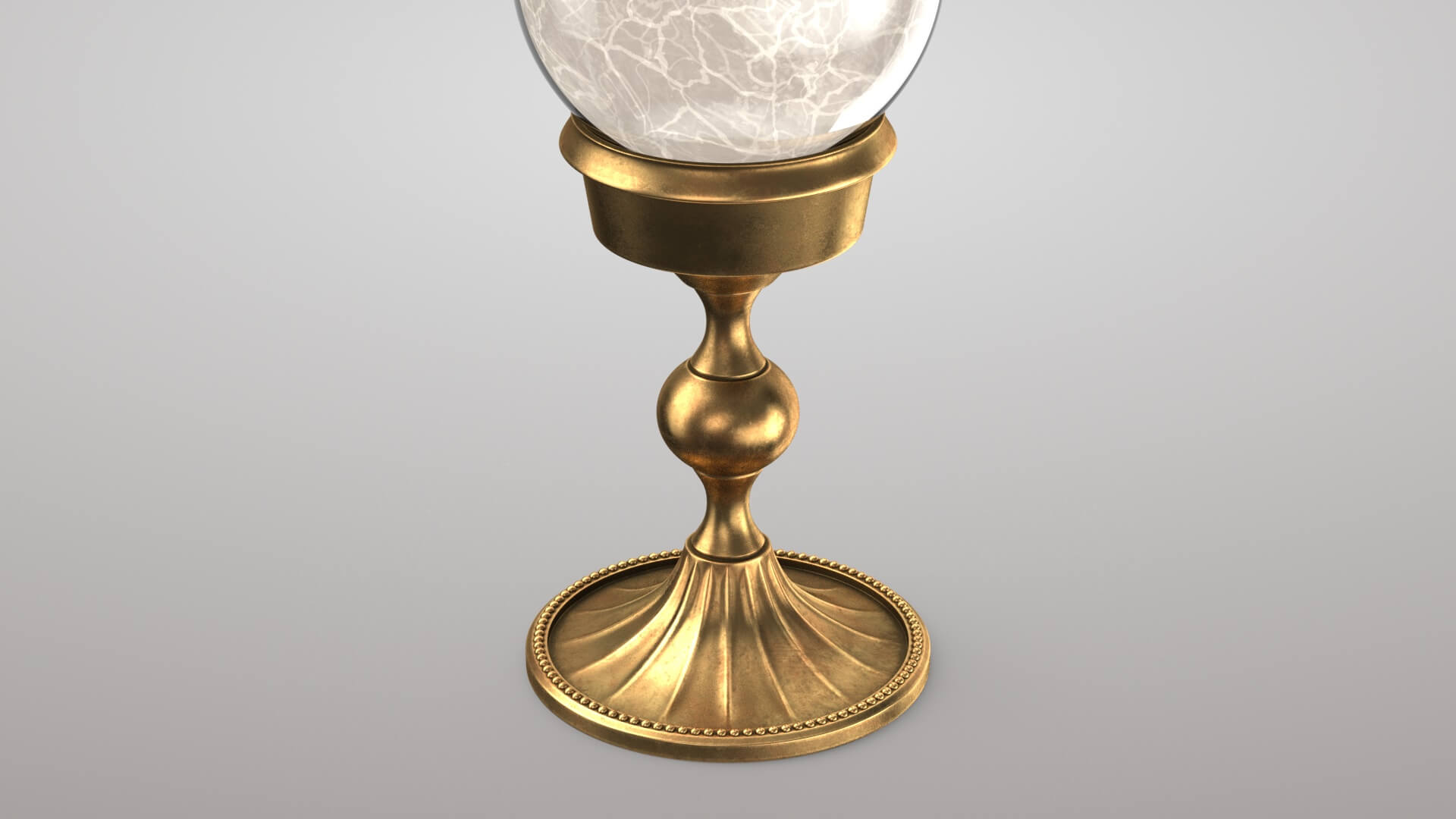 Magic Ball with Gold Base 3D Model