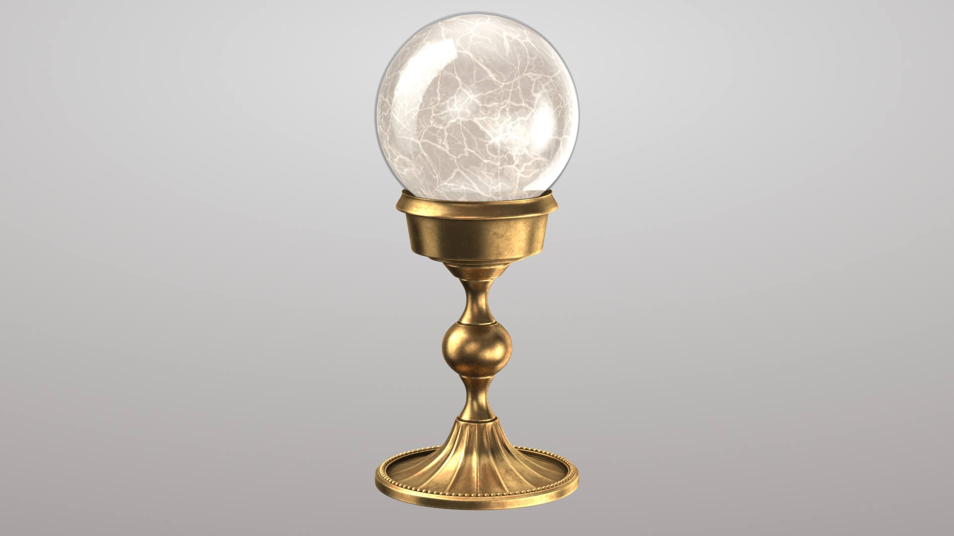 Magic Ball with Gold Base 3D Model