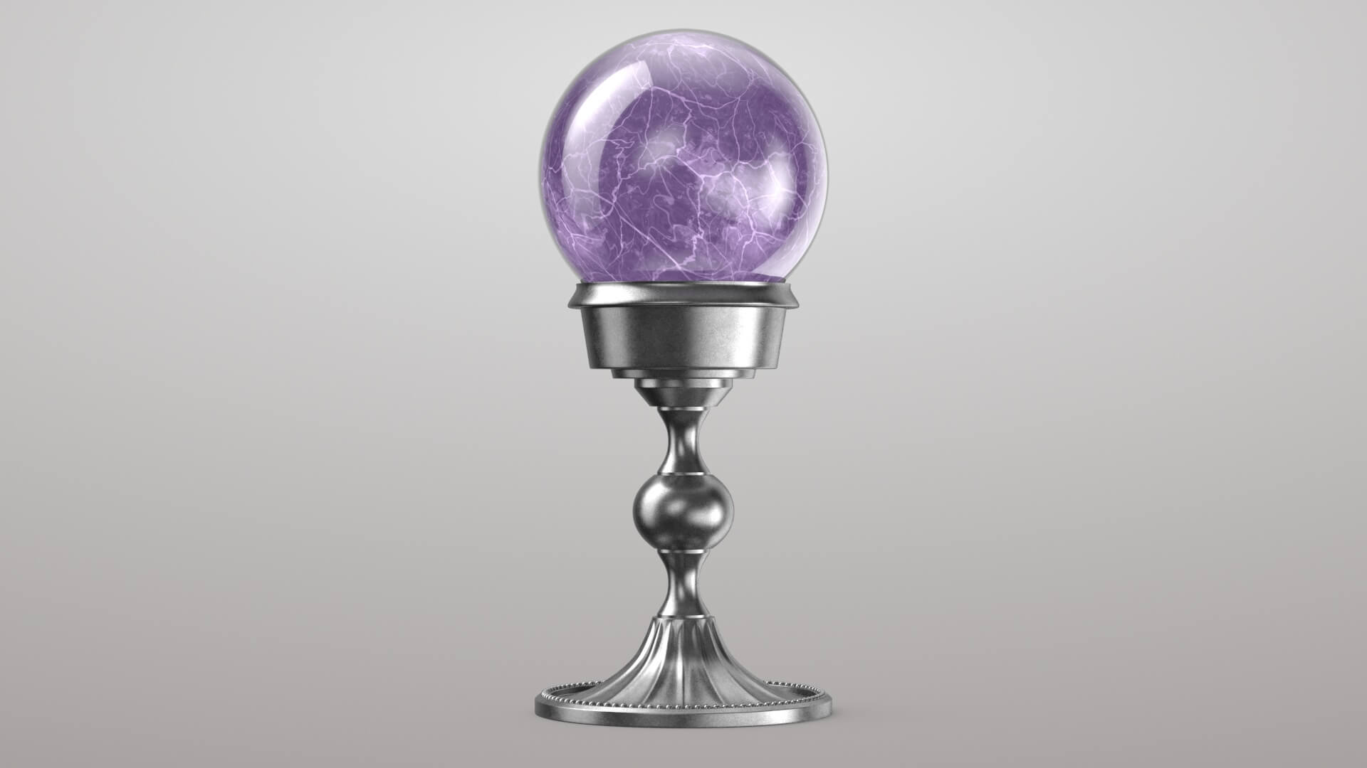 Magic Ball with Silver Base 3D Model