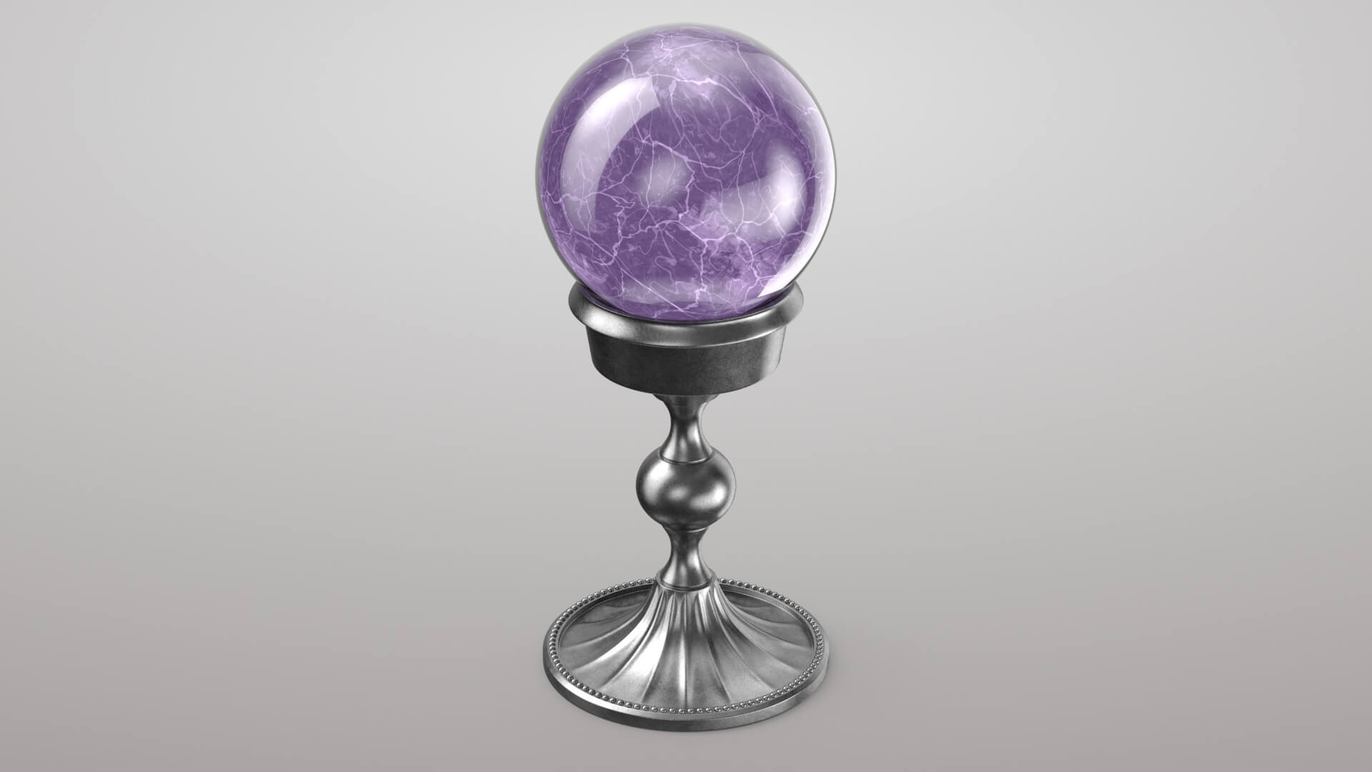 Magic Ball with Silver Base 3D Model