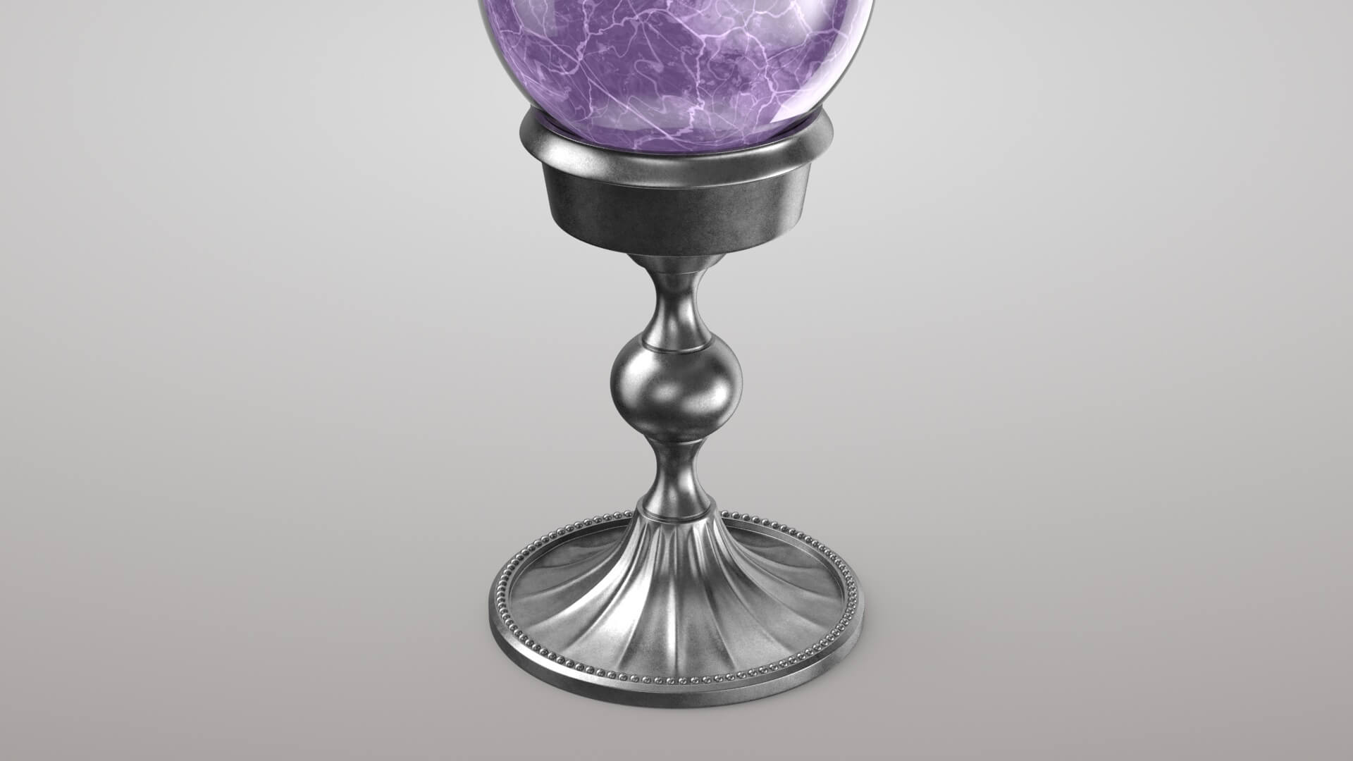 Magic Ball with Silver Base 3D Model