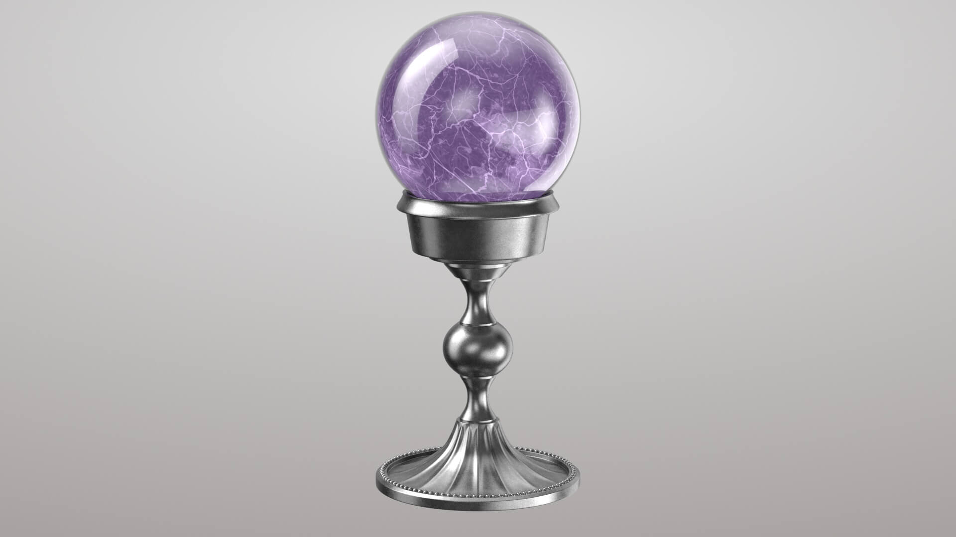 Magic Ball with Silver Base 3D Model