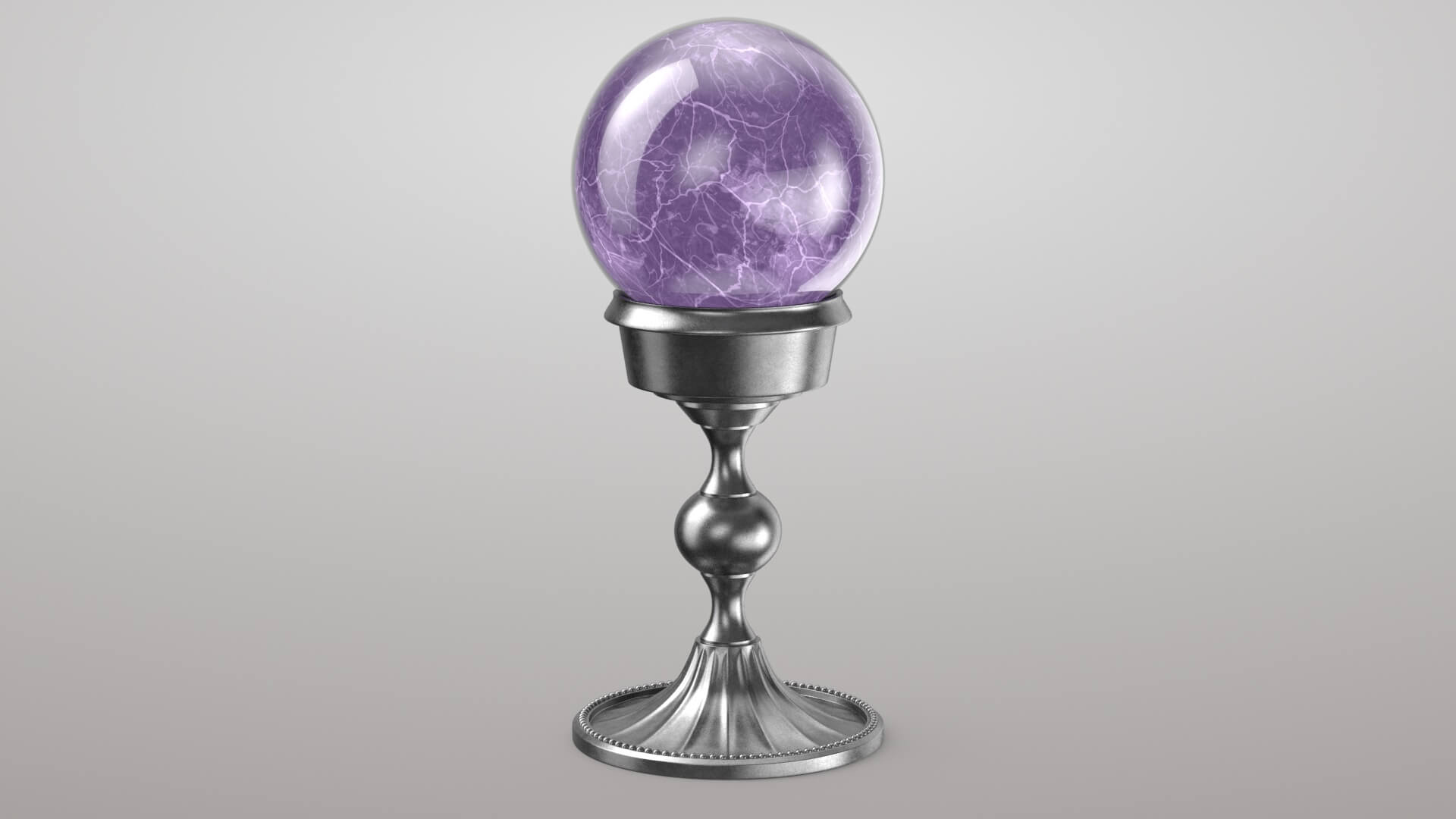 Magic Ball with Silver Base 3D Model